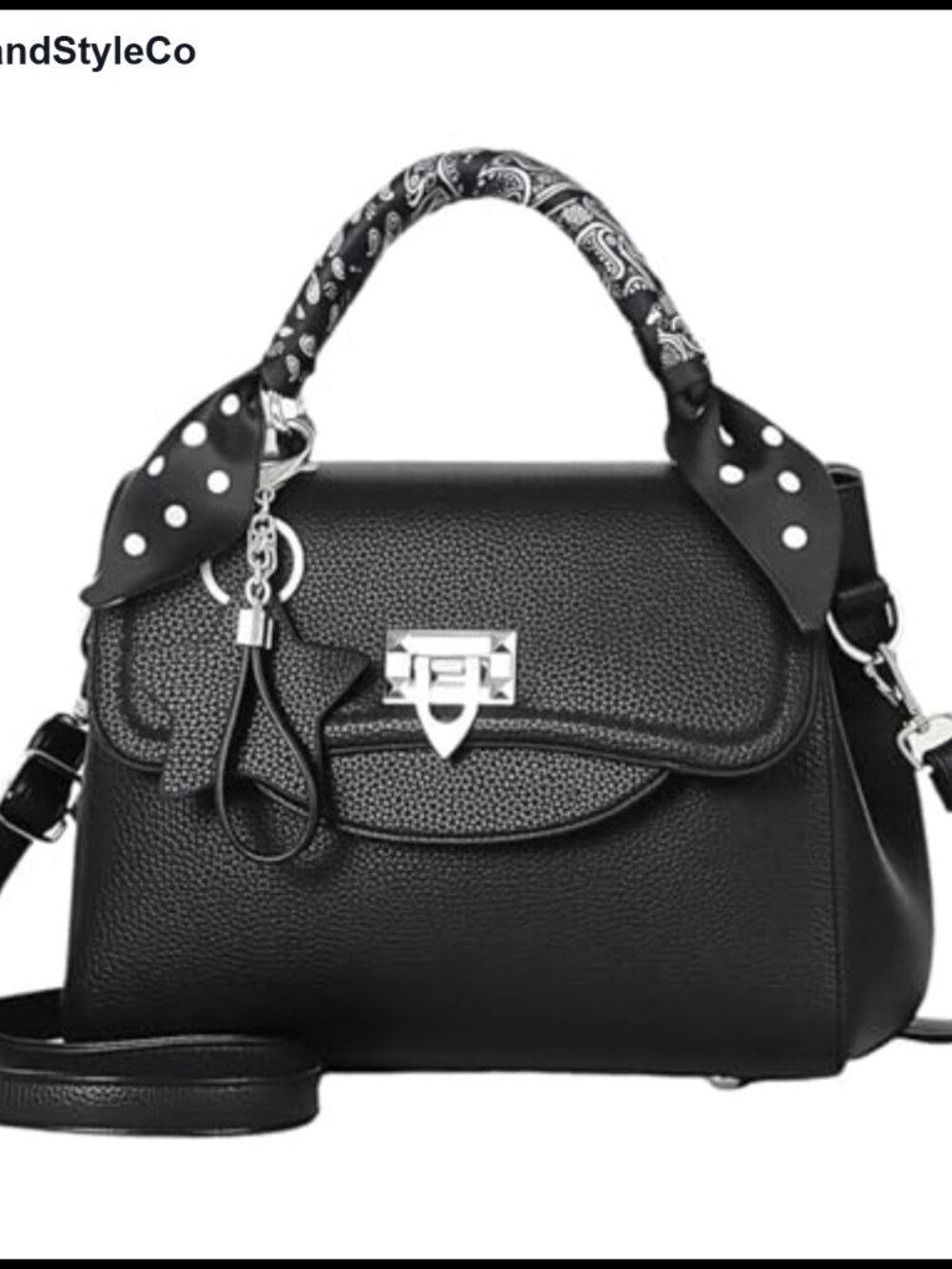 Washed PU Leather Satchel Top Handle Shoulder Bag Crossbody Purse